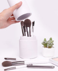8pcs High Quality White Cylinder Brush Set With  Synthetic Hair