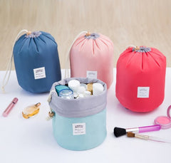 Barrel Shaped Travel Cosmetic Bag