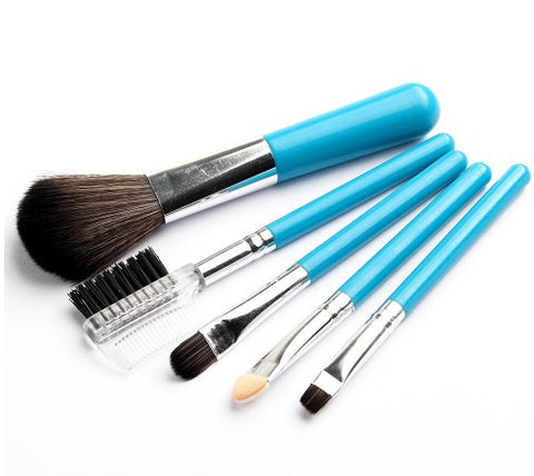 Mini 5Pcs Blue Makeup Brushes Cosmetics Tools