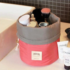 Barrel Shaped Travel Cosmetic Bag