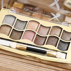 12 Colors Eyeshadow Gold Smoky Makeup Palette
