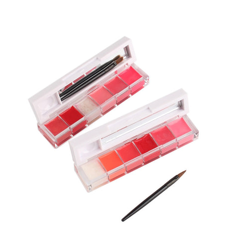 6 Color Makeup Lip Gloss Lipstick Cream Palette