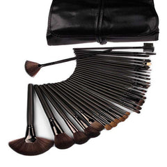 Wool Makeup Brushes Tools Set with PU Leather Case